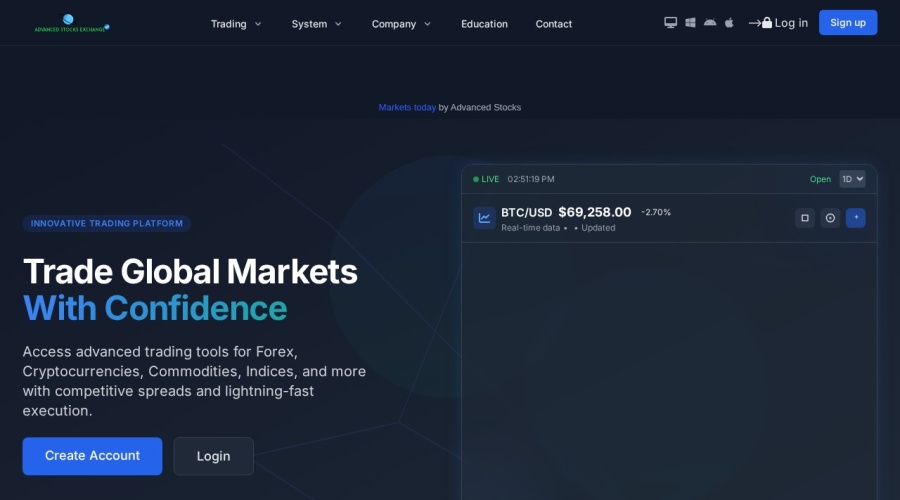 Screenshot of advancedstocksonline.com