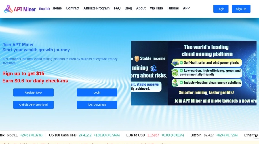 Screenshot of aptmining.com