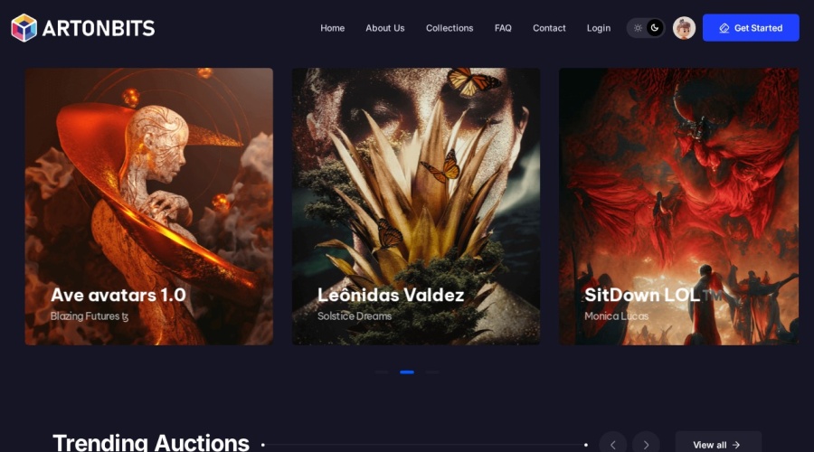 Screenshot of artonbits.com