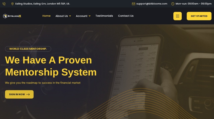 Screenshot of bitbloomx.com