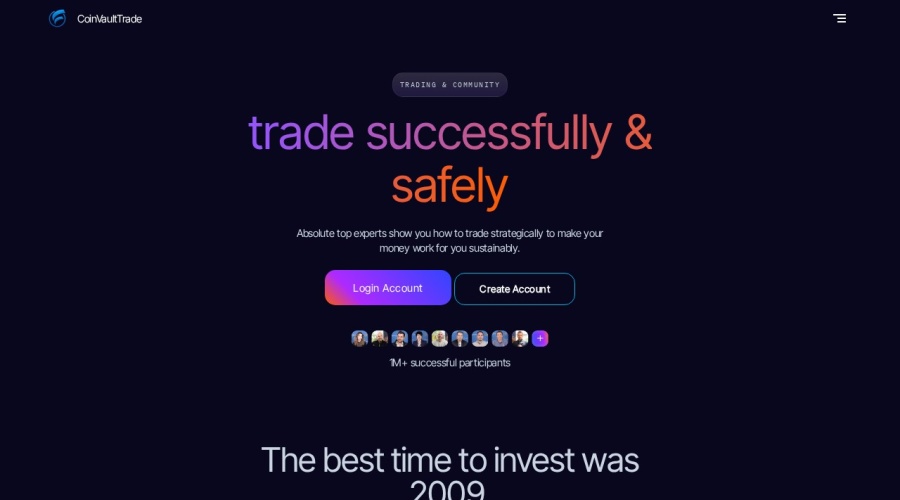 Screenshot of coinvaulttrade.io