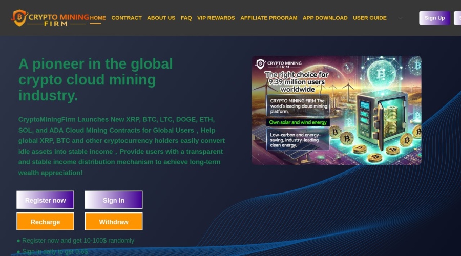Screenshot of cryptominingfirm.com