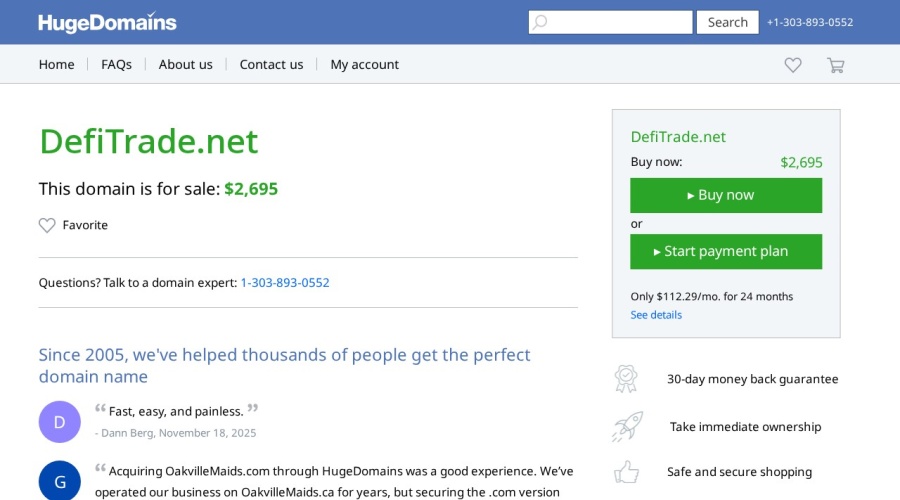 Screenshot of defitrade.net