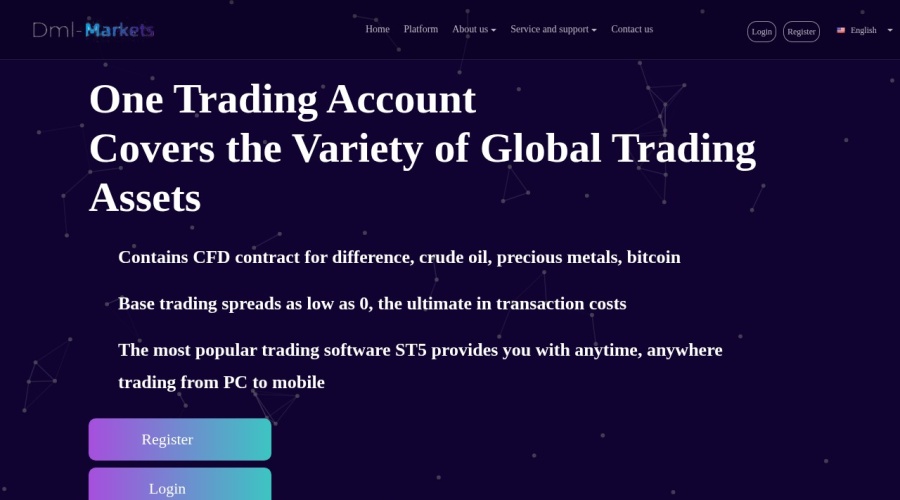 Screenshot of dml-markets.cc