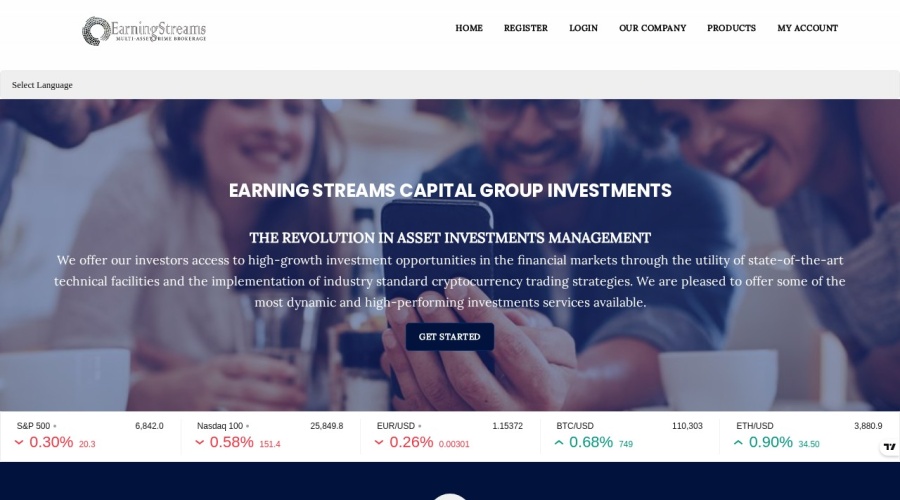 Screenshot of earningstreampro.com