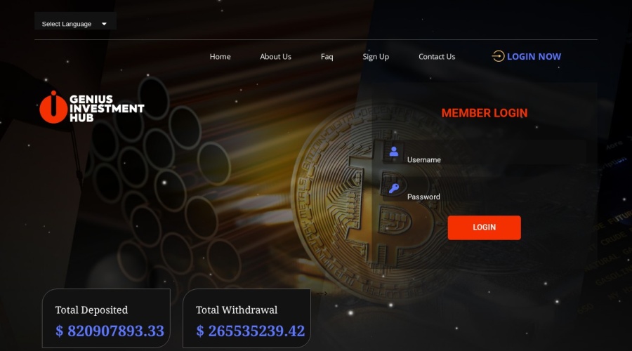 Screenshot of geniusinvestmenthub.com