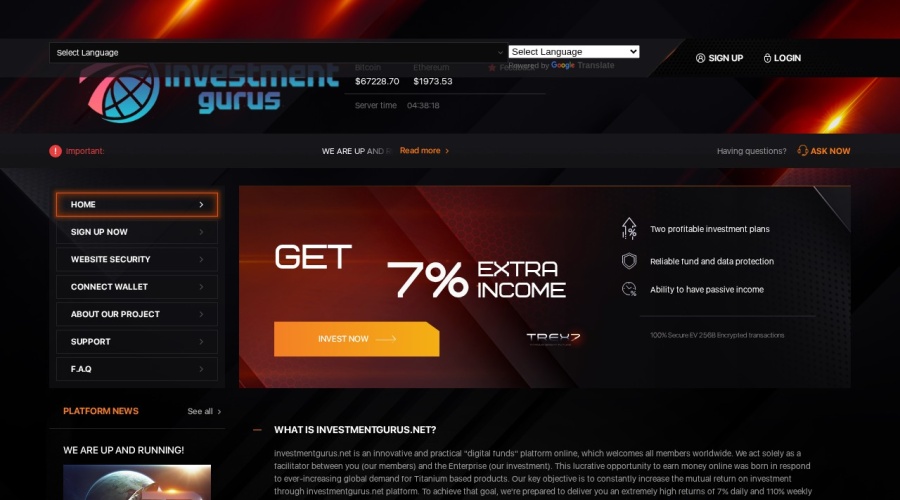 Screenshot of investmentgurus.net