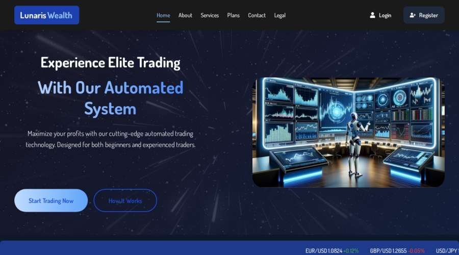 Screenshot of lunariswealth.biz