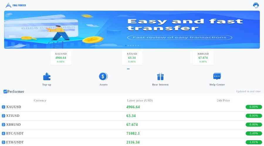 Screenshot of m.finalfrontierprotocol.top