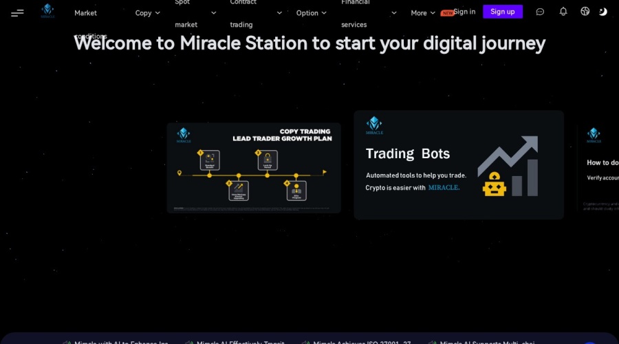 Screenshot of miracletrader.com