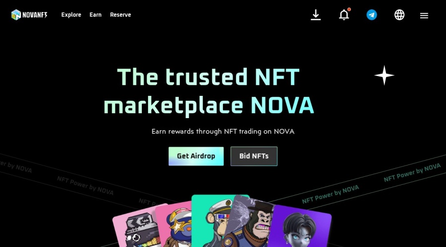 Screenshot of novanft.xyz