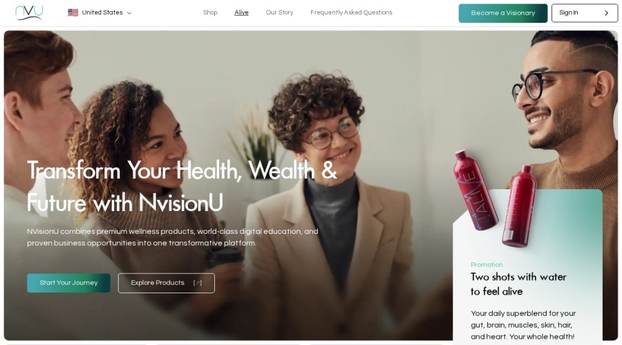 Screenshot of nvisionu.com