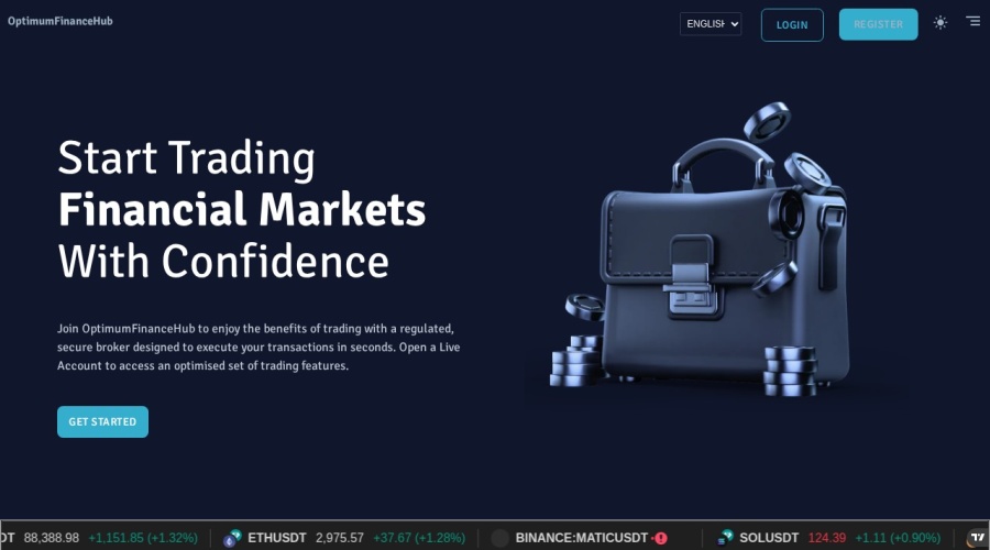 Screenshot of optimumfinancehub.com