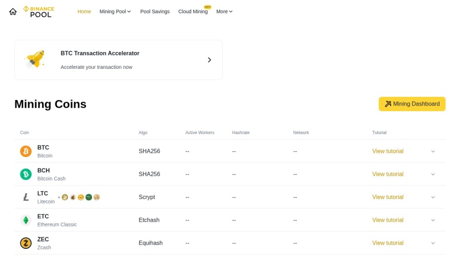 Screenshot of pool.binance.com
