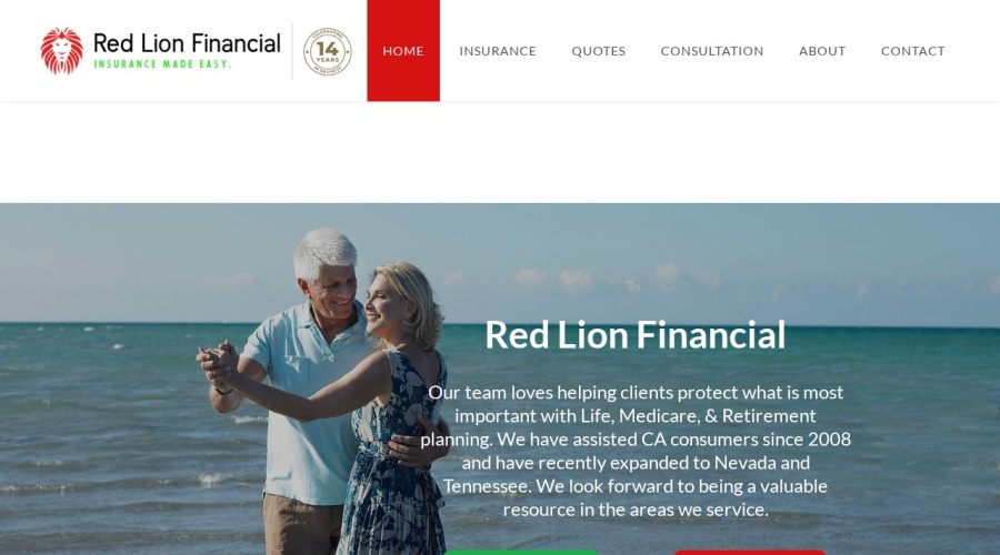 Screenshot of redlionfinancial.com