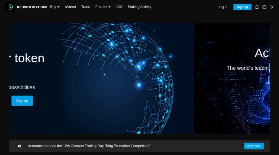Screenshot of redwoodxcoin.com