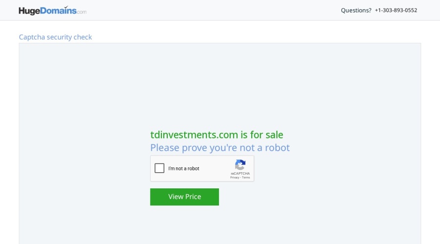 Screenshot of tdinvestments.com