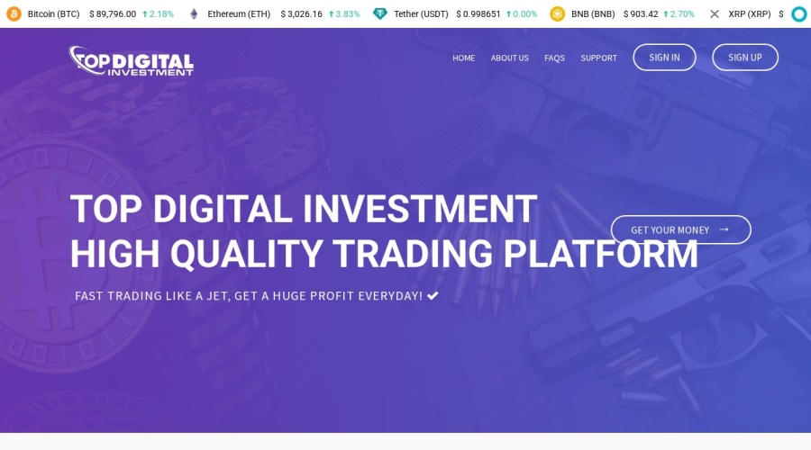 Screenshot of topdigitalinvest.com