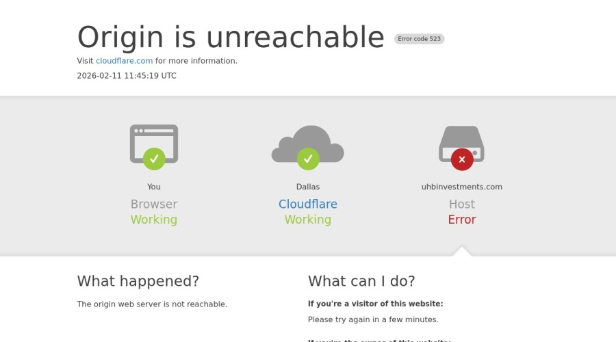 Screenshot of uhbinvestments.com