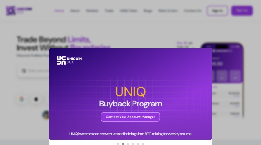 Screenshot of unicoindcx.com