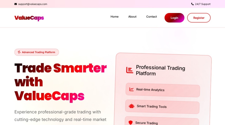 Screenshot of value caps.com