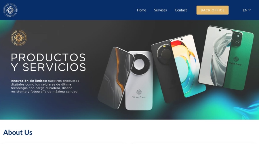 Screenshot of vicionpower.com